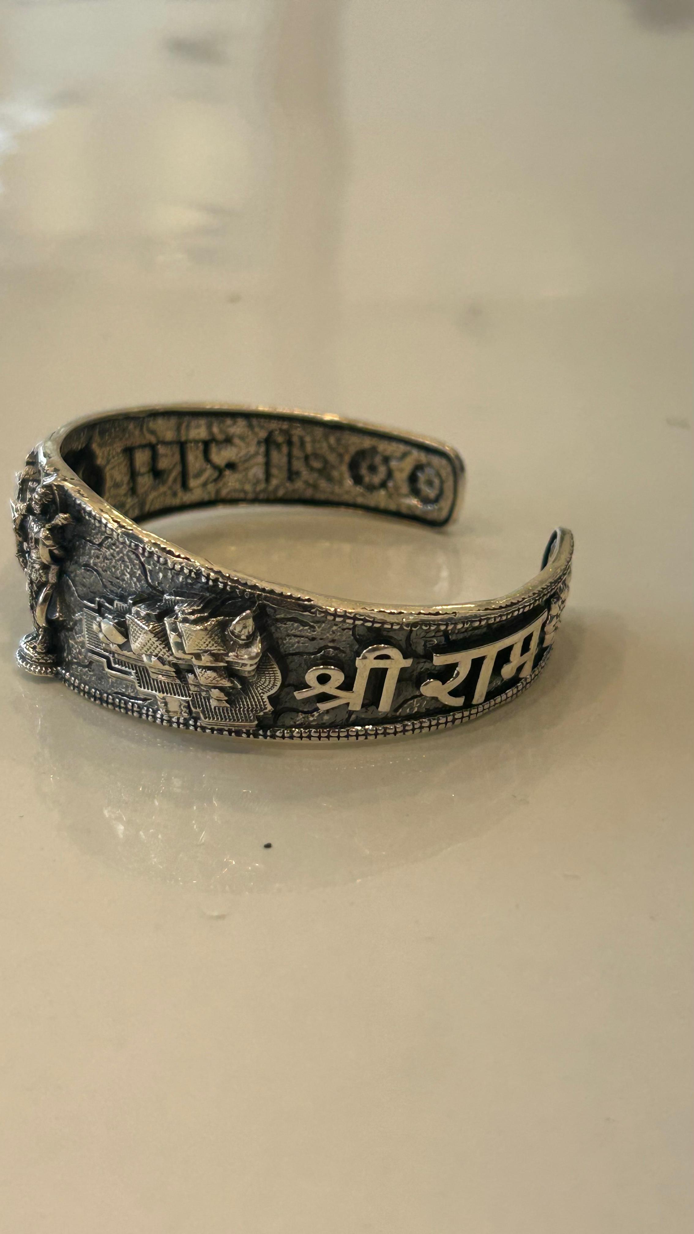 Temple-Inspired Oxidized Silver Kada