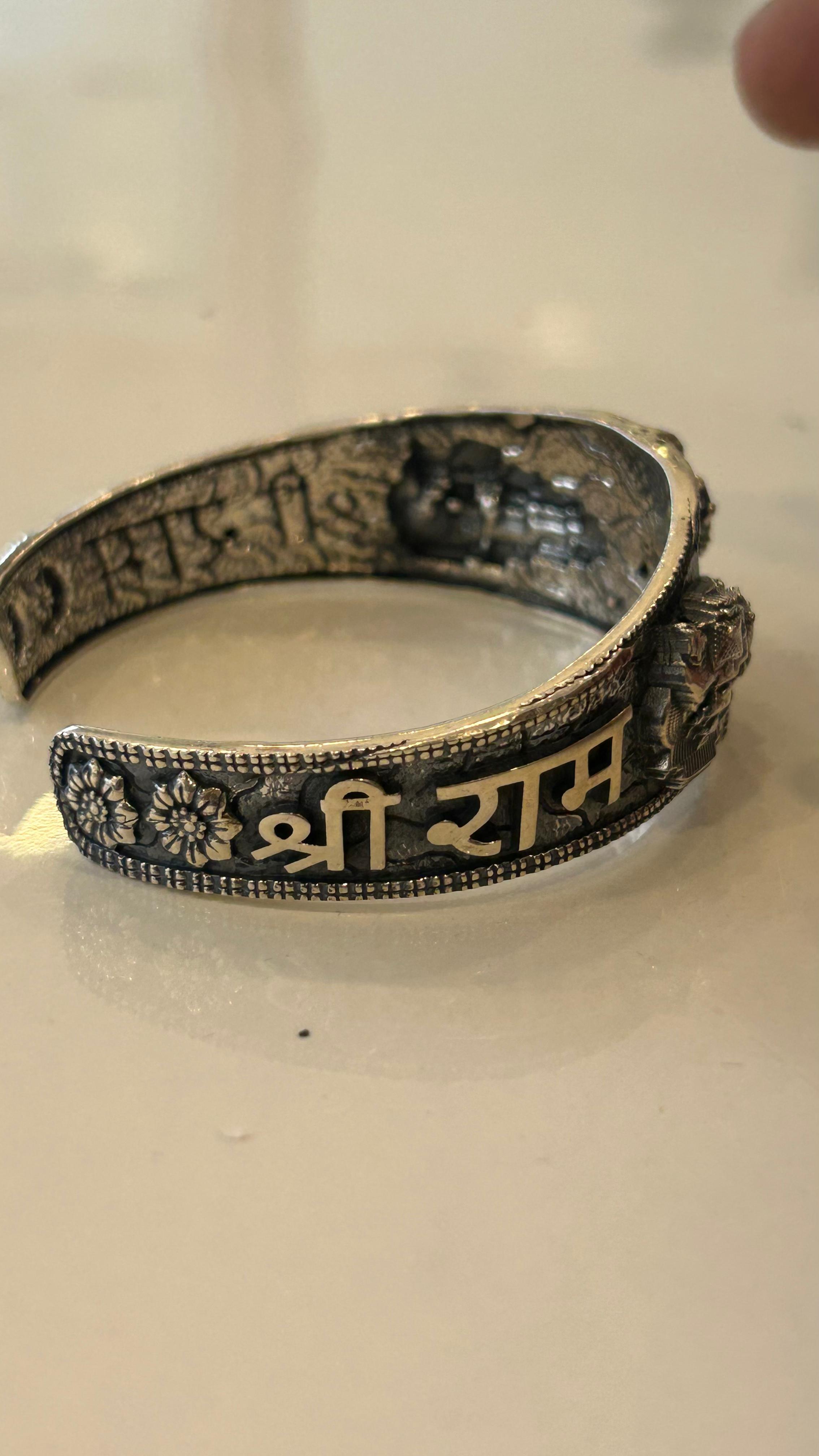Temple-Inspired Oxidized Silver Kada
